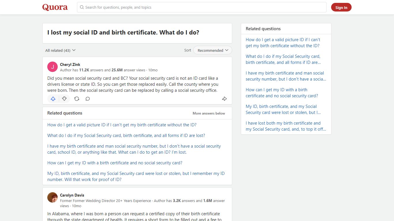 I lost my social ID and birth certificate. What do I do? - Quora